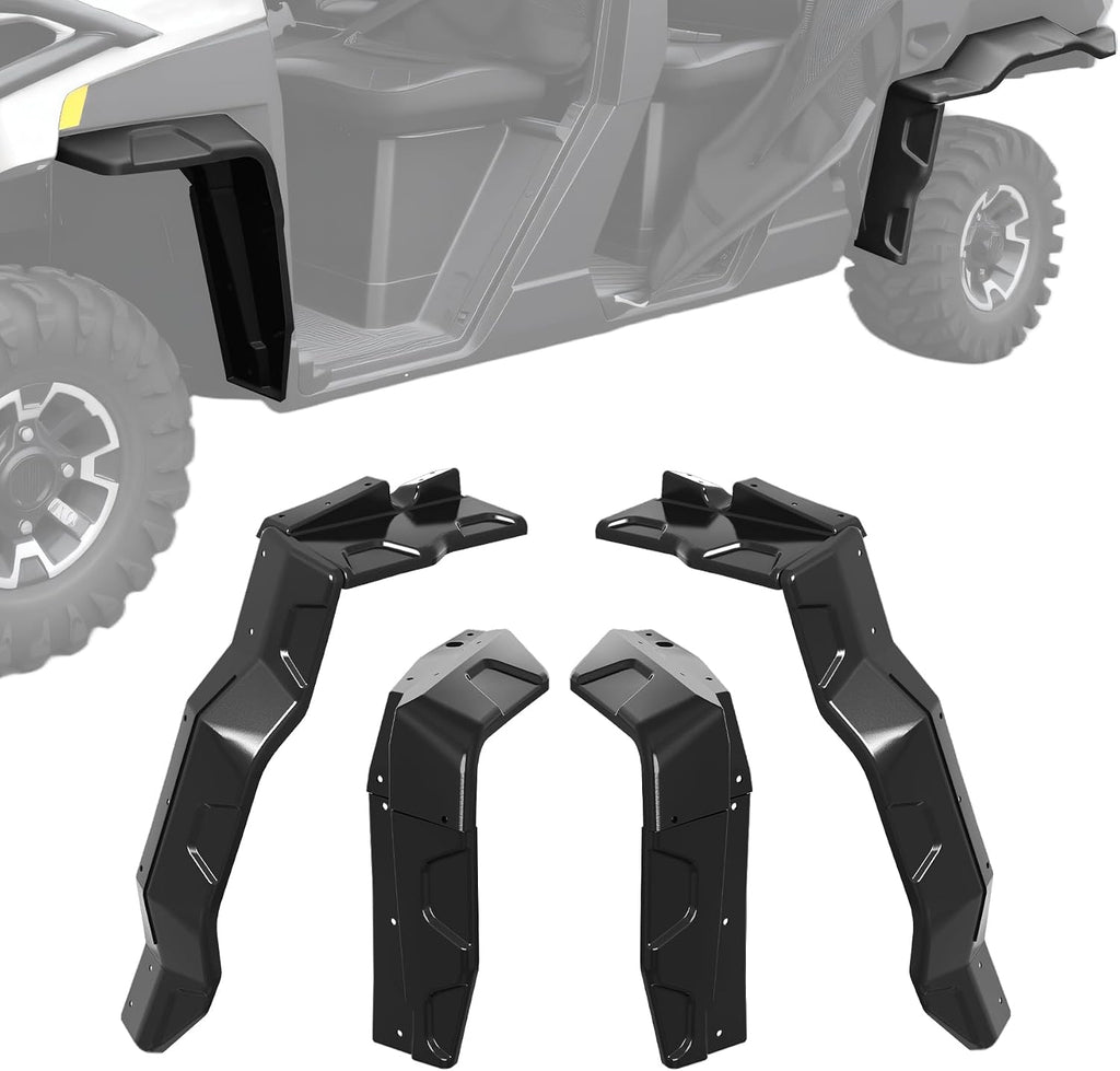 Fender Flares Extensions for Polaris Ranger XP 1000, Front & Rear UTV Mud Flaps, Heavy-Duty Combined Extended Mud Guards for Polaris Ranger XP 1000 Crew 2018-2025 Accessories (4PCS)