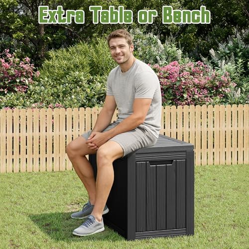 outdoor storage waterproof deck box for patio (45 showing dimensions