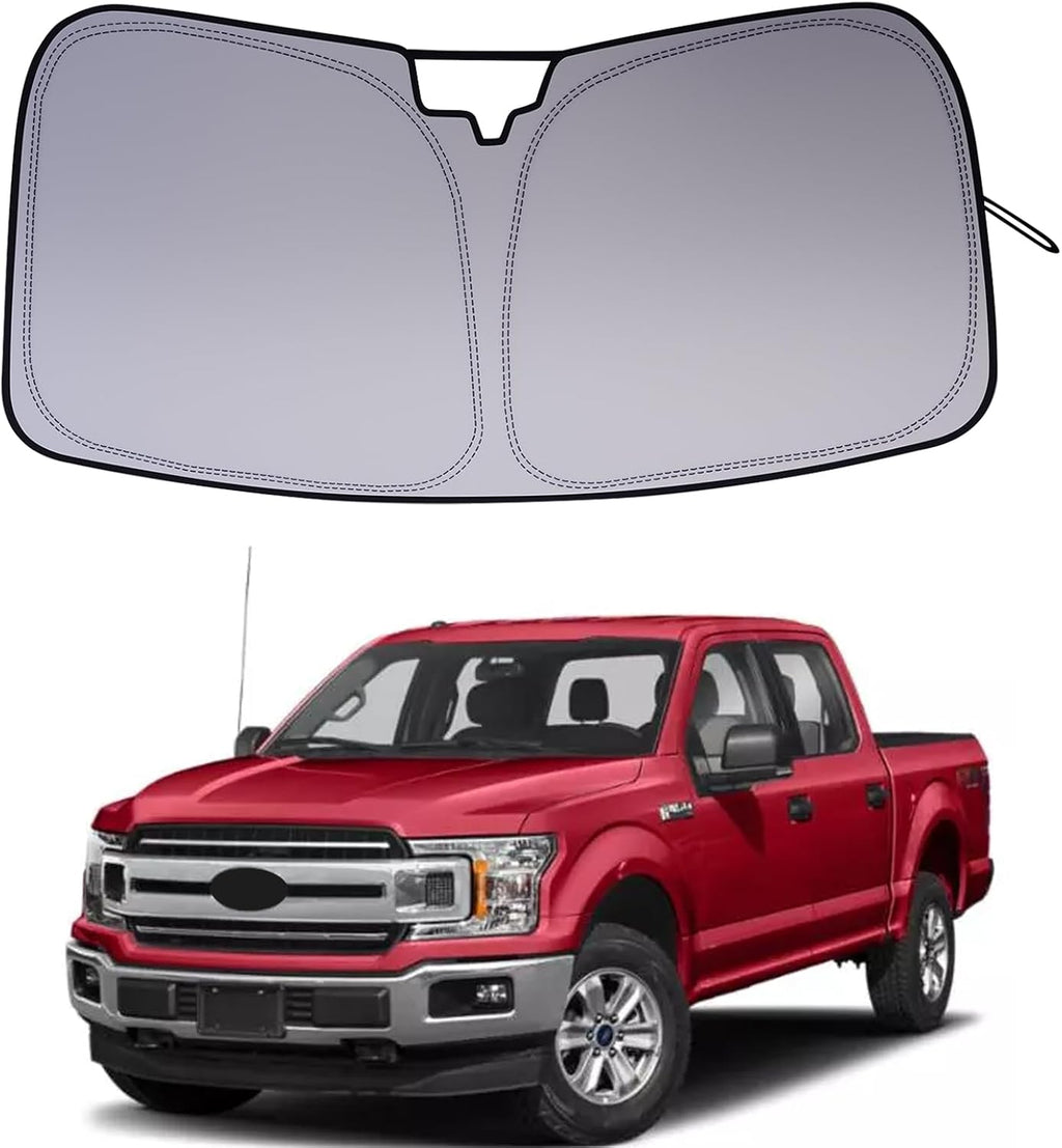 Windshield Sun Shade Compatible with 2015-2020 Ford F150 Accessories,Foldable Front Sun Visor,F-150 Sunshade,Fits Lariat,King Ranch,Platinum,XL,XLT,Limited and Raptor Model