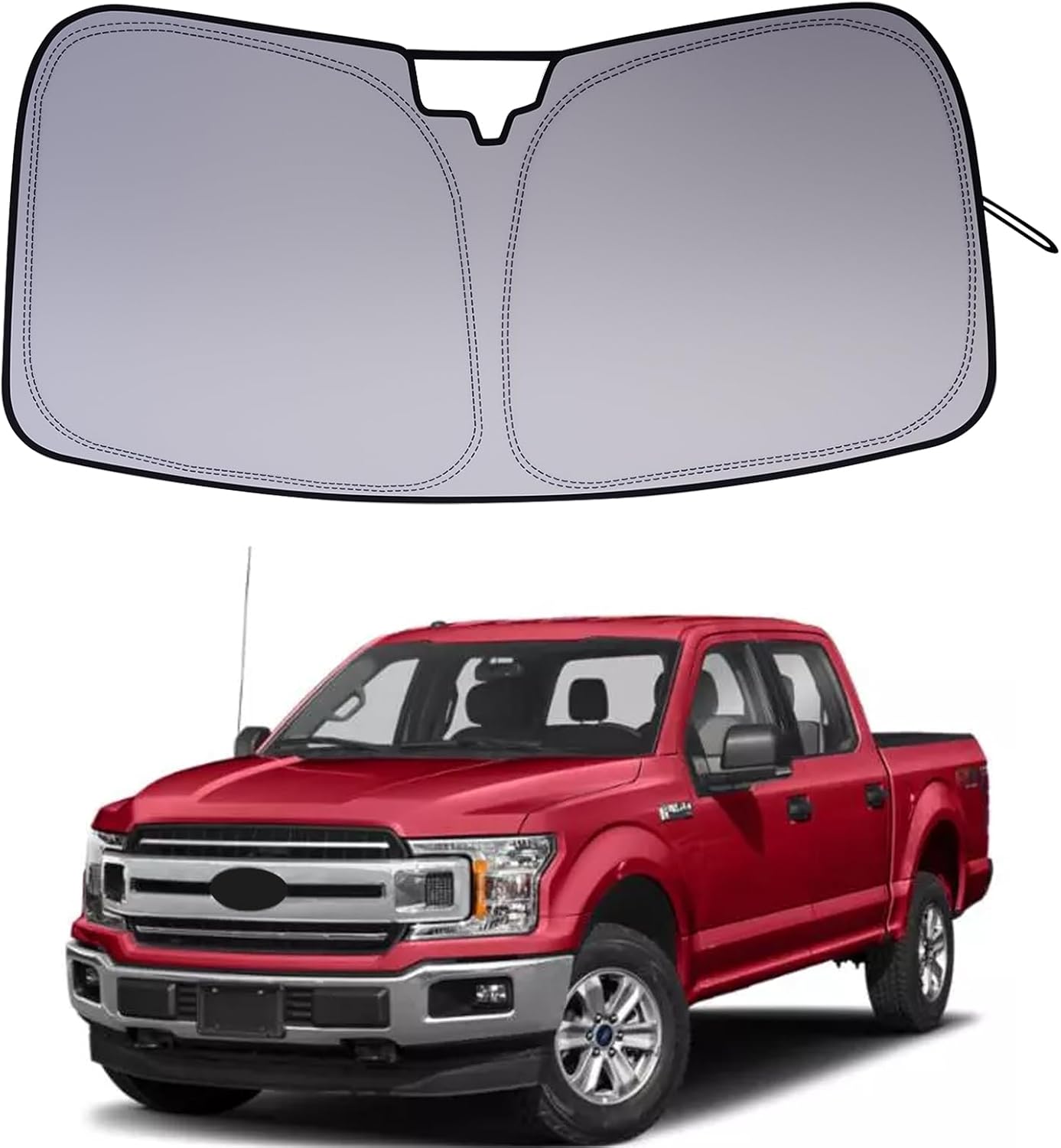 Windshield Sun Shade Compatible with 2015-2020 Ford F150 Accessories,Foldable Front Sun Visor,F-150 Sunshade,Fits Lariat,King Ranch,Platinum,XL,XLT,Limited and Raptor Model