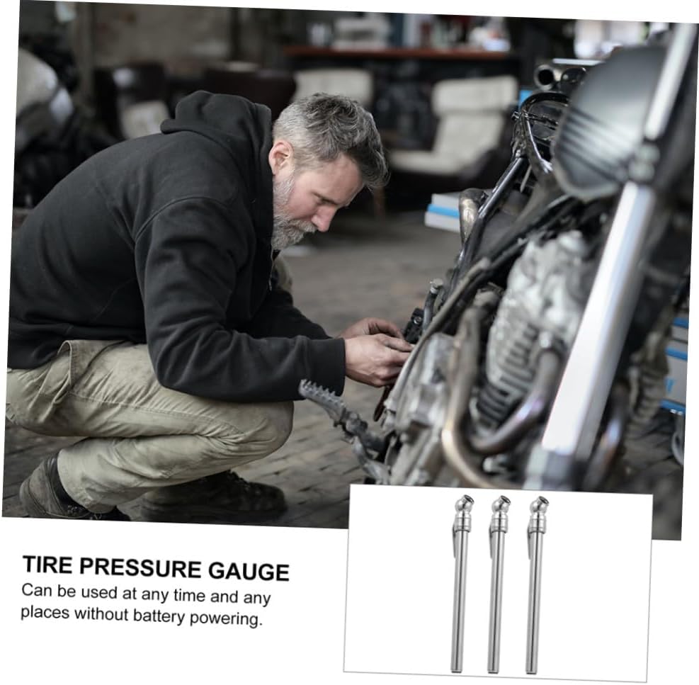POPETPOP Portable Tire Pressure Gauge Pen 5pcs Silver Car Tire Pressure Gauge Pencil Automotive Repair Tool