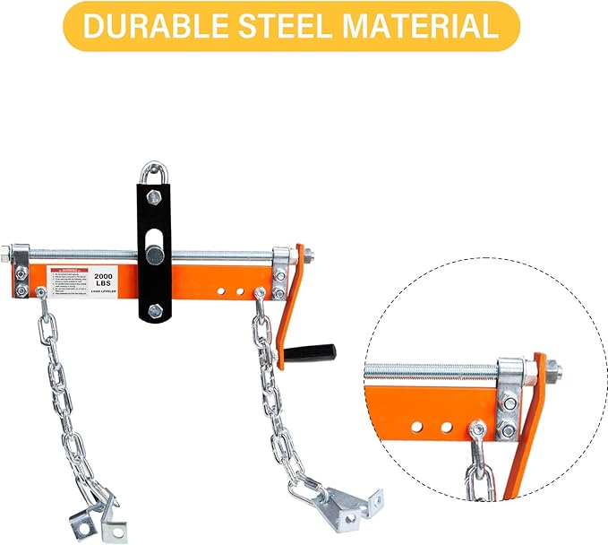 Engine Support Bar 2000 Lbs Load Lever Motor Lift Tool Heavy Duty Leveler - Image 8