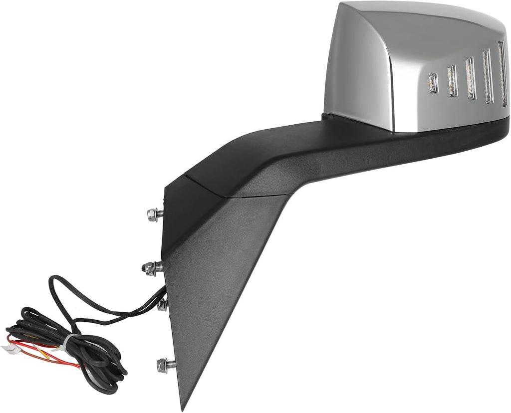 Driver Side Truck Hood Mirror Fits 2004-2018 for Volvo VNL/VN Series, Manual Control View Mirror with Turn Signal Light