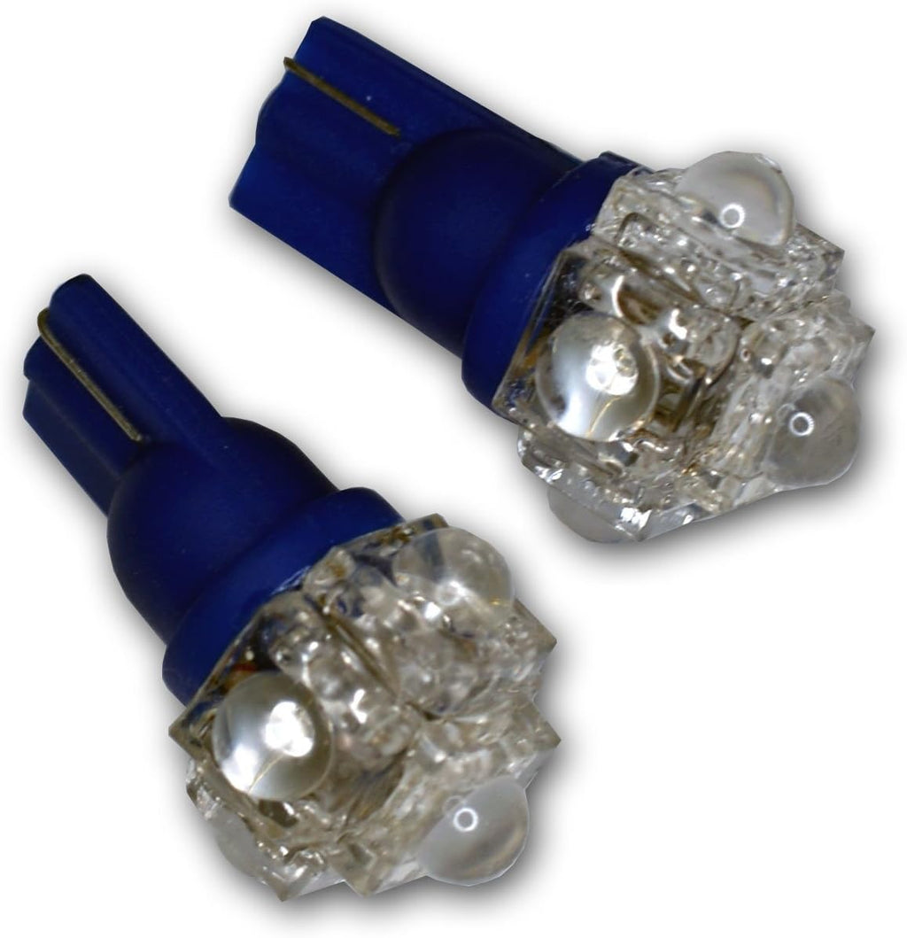 LEDTCL-T10-B5 Trunk Cargo Light LED Light Bulbs T10 Wedge, 5 Flux LED Blue 2-pc Set