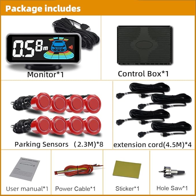 Car Parking Sensors Kit Reverse Parktronic System Auto Electronics Vehicle - Image 2