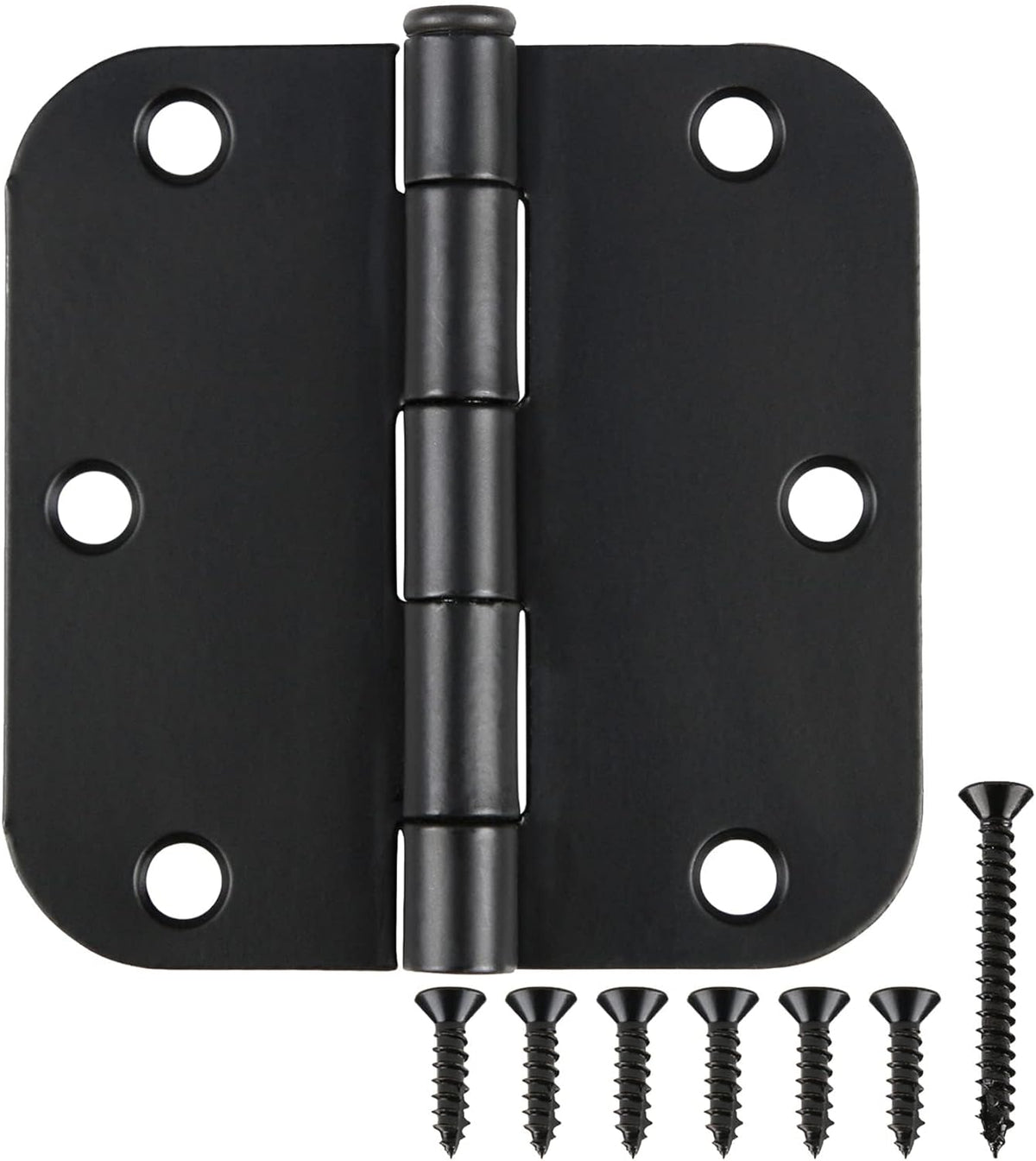 42 Pack Matte Black Door Hinges 3.5 Inch 5/8" Radius, Interior 3 1/2" Bi-fold