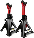 3 Ton Jack Stands (6,600 lbs) - Heavy Duty Car Jack Stand with Double Pin Locking, Adjustable 11.22"-16.54" Height, Extra Rubber Pads for Trucks, Garage, Home,DIY Use - 1 Pair Black+Red