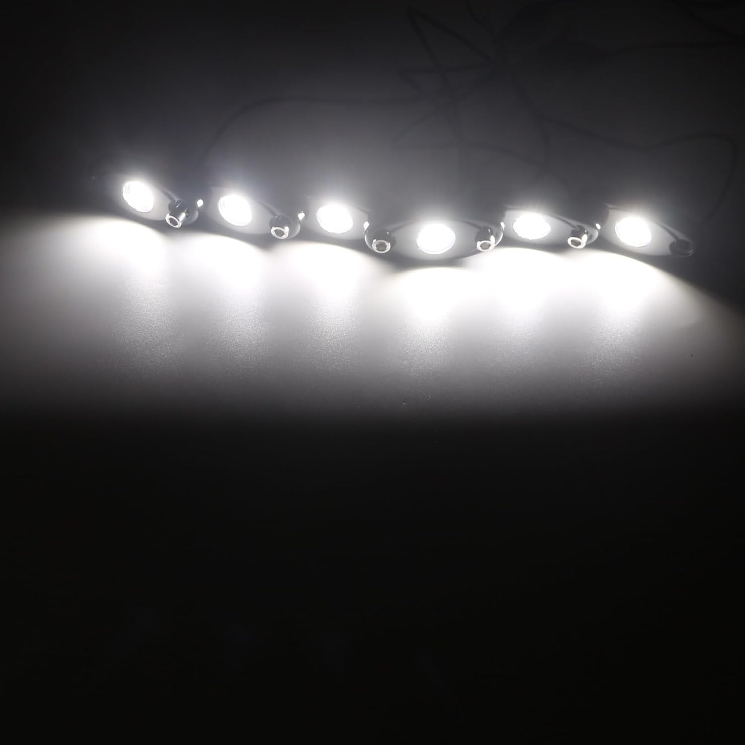 12 Pods LED Rock Lights Neon Underglow Light for Car Truck ATV SUV Under Body Glow Light Trail Fender Lighting (White)