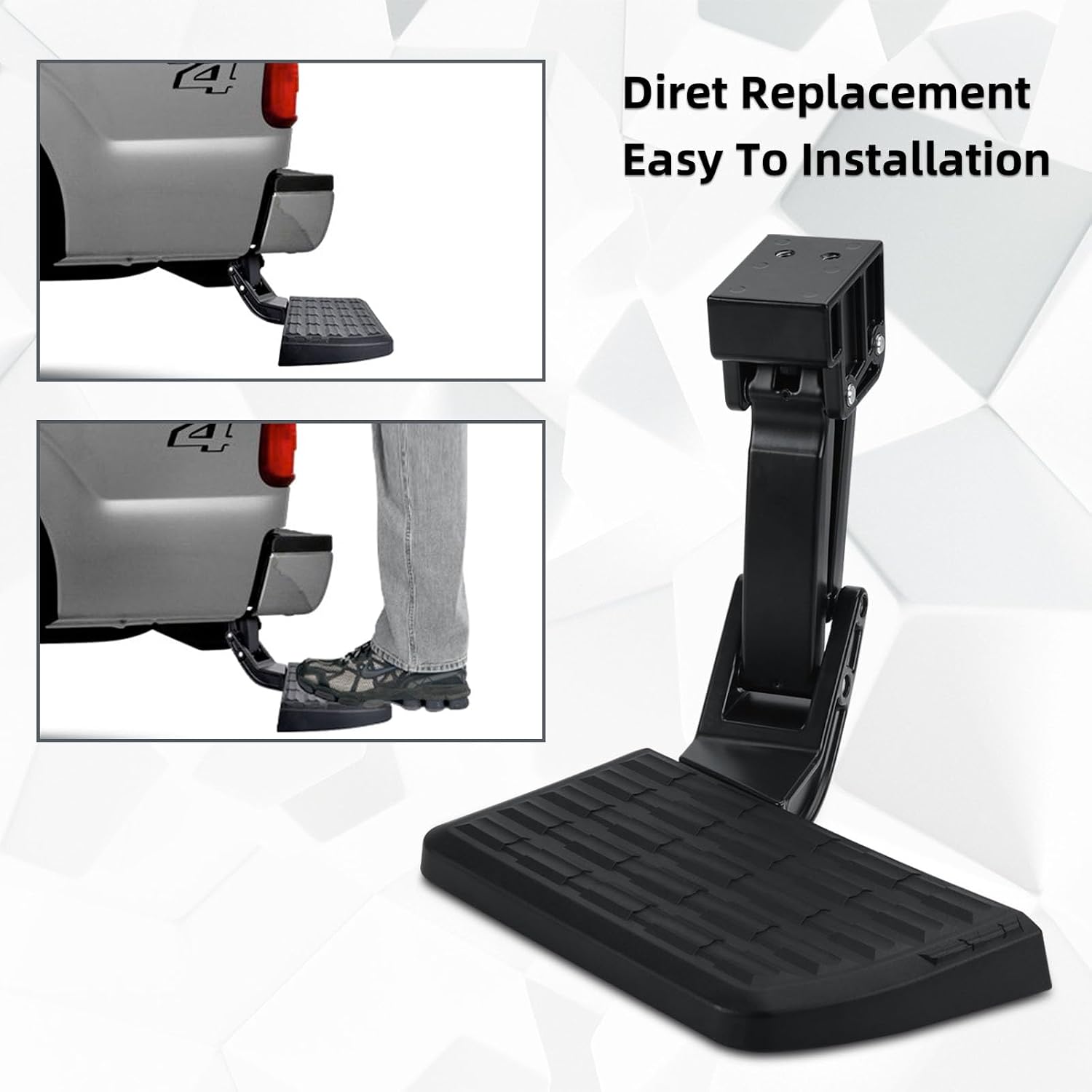 75313-01A Retractable Rear Bedstep Compatible with Ford F250 F350 F450 (2017-2023) (Not Work When F450 Vibration Damper is Installed) Pickup OEM Replacement Truck Tailgate Bumper Corner Foot Step