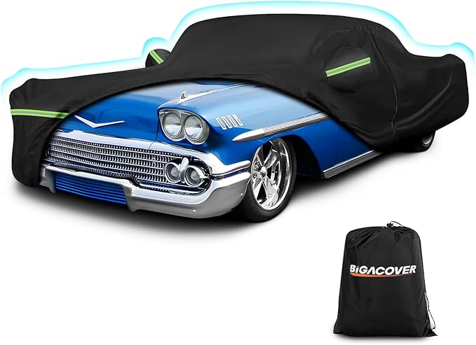 Waterproof Car Covers for Chevy Impala 2-Door/Bel Air/Biscayne 2/Sedan/Coupe by BIGACOVER
