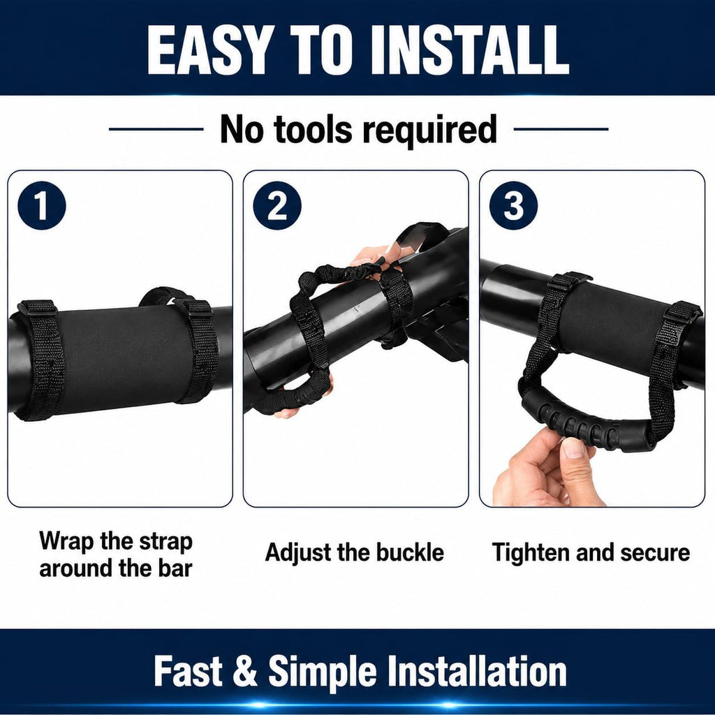 UTV Grab Handle Roll Bar Strap for Kawasaki Mule PRO-FXT Ranch 2025-2026,Soft Foam Hand Grip Safety Assist Handle Easy Install No Drill