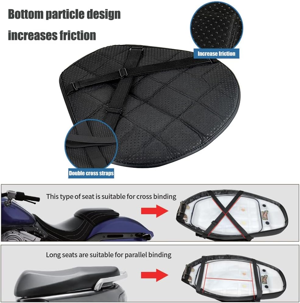 Motorcycle Seat Cushion for Yamaha Xmax 300 Xmax 300, Comfort Seat Cushion for Tailbone Pain Relief - Pressure Relief & Heat Dissipation for Long Rides,A/Single seat