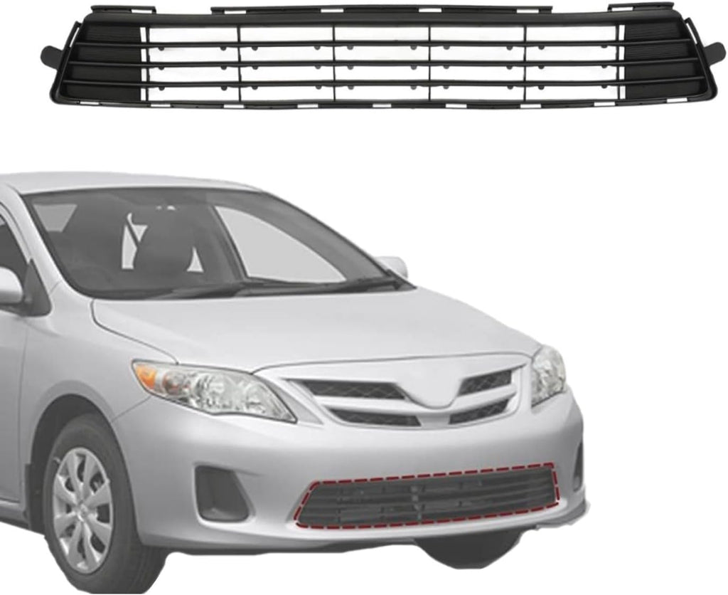 Front Bumper Lower Grille Compatible With Toyota 2011 2012 2013 Corolla Sedan (Base CE LE S L XRS) Front Bumper Grill Center