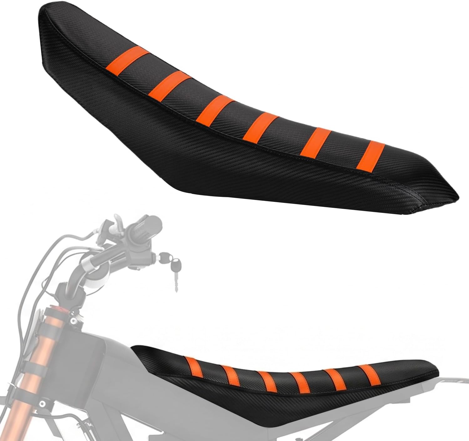 CHANGCHENG Electric Dirt Bike Seat Cover for Tutti Soleil 01,Waterproof Non-Slip Seat Cushion Cover for E Bike Tuttio Soleil01-Orange Stripe