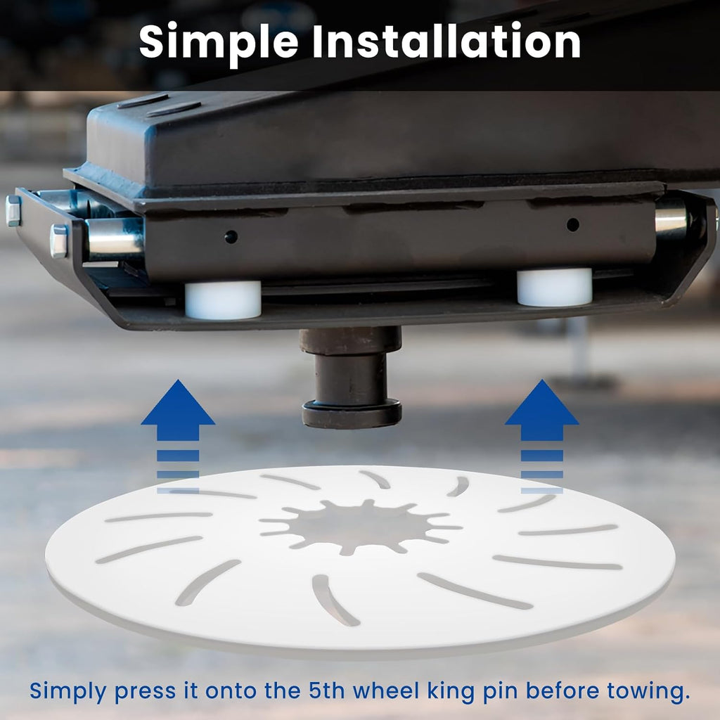 5th Wheel Lube Plate for Trailer RV Camper Truck - 12-Inch Diameter Fifth Wheel Lube Plate for B&W Reese Towpower Cougar 5th Wheel Hitch King Pin, Fifth Wheel Plate Disk