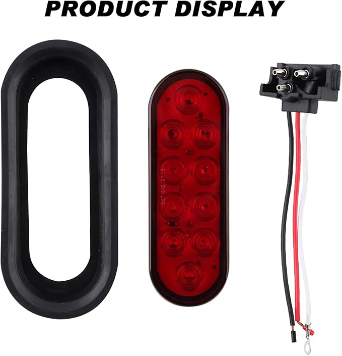 6 Inch Oval LED Trailer Tail Lights 10 LED (10Pcs)