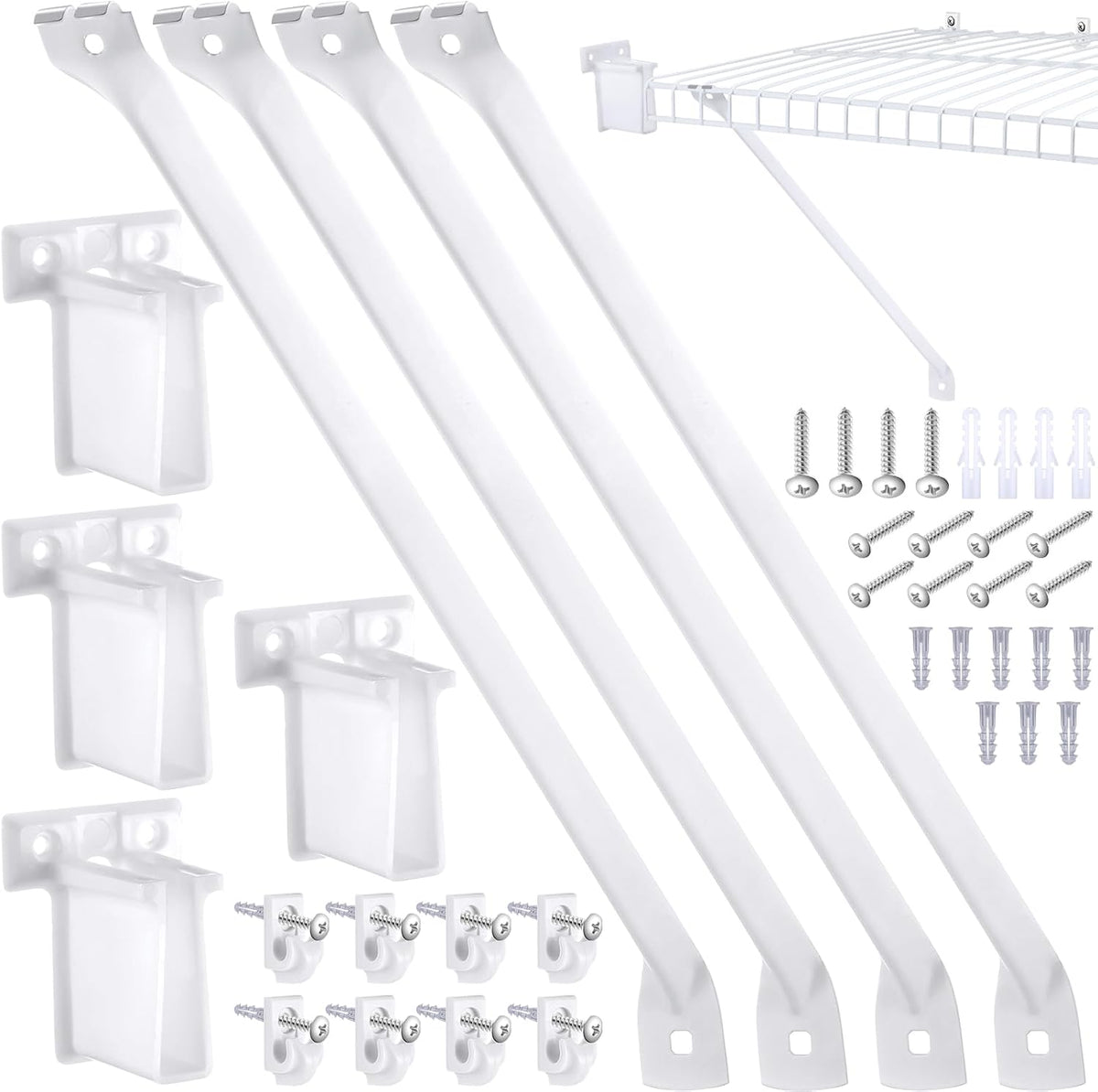 hicarer 16 pcs wire shelf support brackets for, main product view
