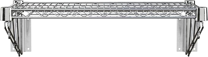 14" x 24" Chrome Wire Wall Mount Shelf - Image 4