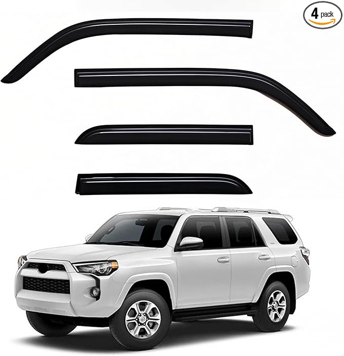 Window Visors Rain Guards fits 2010-2024 4Runner, Out-Channel Window Wind by Unknown