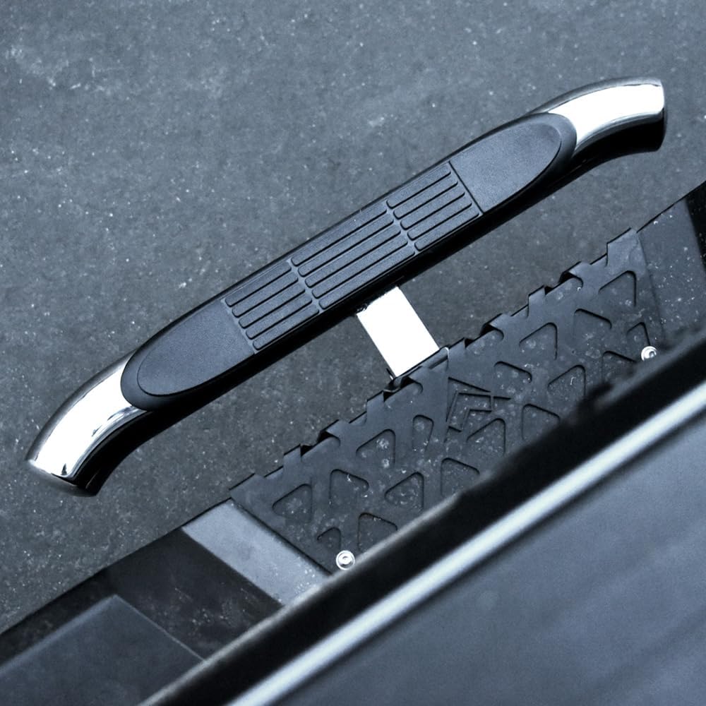 7422445151162 Universal Compatible with 2" x 2" Towing Receiver Chrome 3 Inch Tube Trailer Tow Mount Rear Hitch Step Bar Bumper Guard
