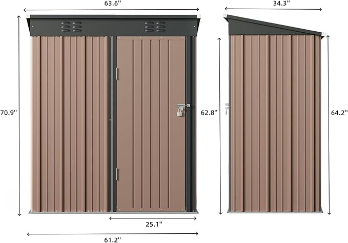 Bealife Outdoor Storage Shed Clearance, Metal Outdoor Storage Cabinet, - Image 8