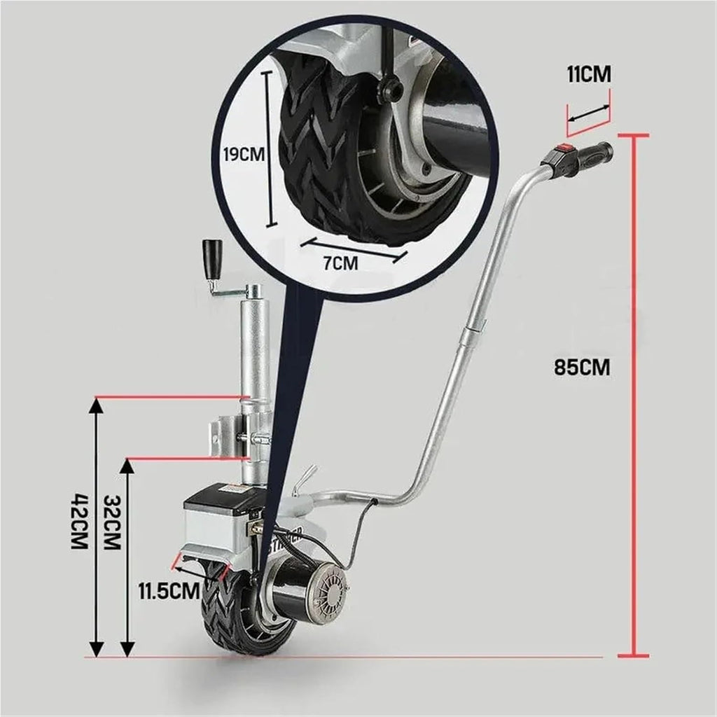 Car Mover Cart Moving Cars Motorized Trailer Jack Jockey Wheel Mover 2270KG Electric Caravan Boat Dolly Auto Brake,