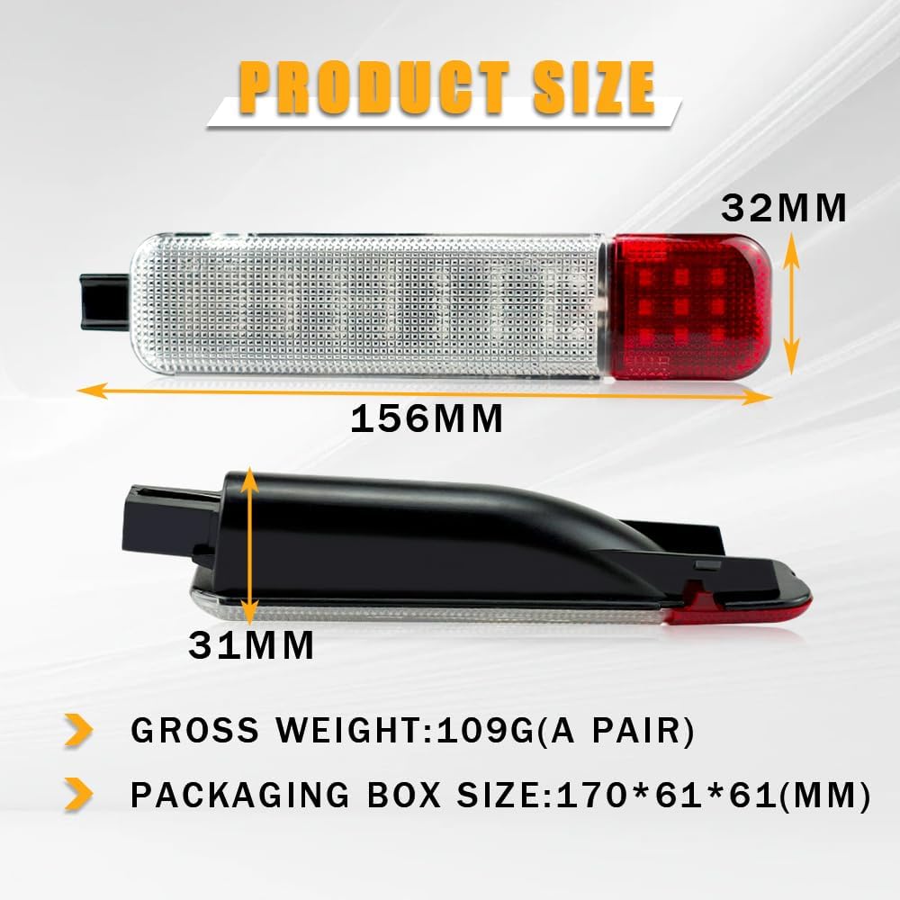 LED Interior Door Light with Red & Ice Blue Warning Lights, Compatible with 1999-2006 Chevy Silverado GMC Sierra Tahoe Suburban, DOT/SAE Approved, Pack of 2