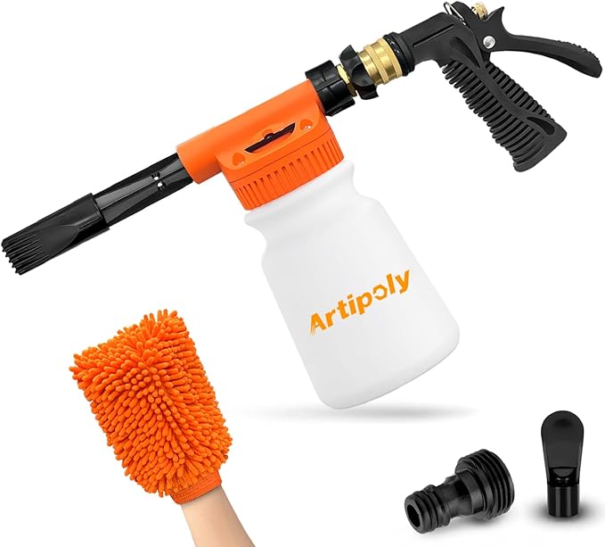 Car Wash Foam Gun + Microfiber Wash Mitt by ARTIPOLY