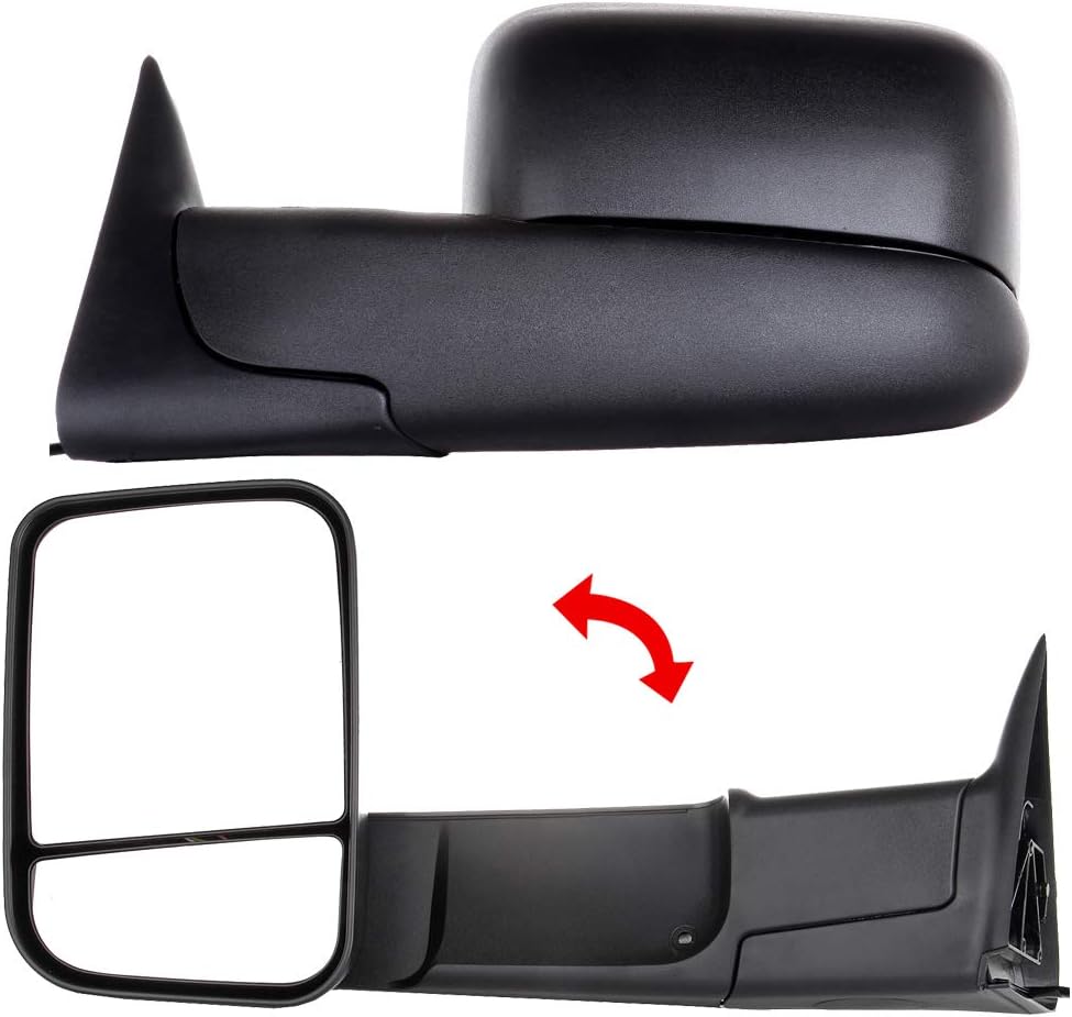 A Pair Heated Towing Mirrors Fits 1998-2001 for Dodge for Ram 1500 for Ram 2500 for Ram 3500 Truck, Power Adjusted View Mirror