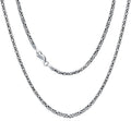925 sterling silver 2.5mm solid byzantine chain link, main product view