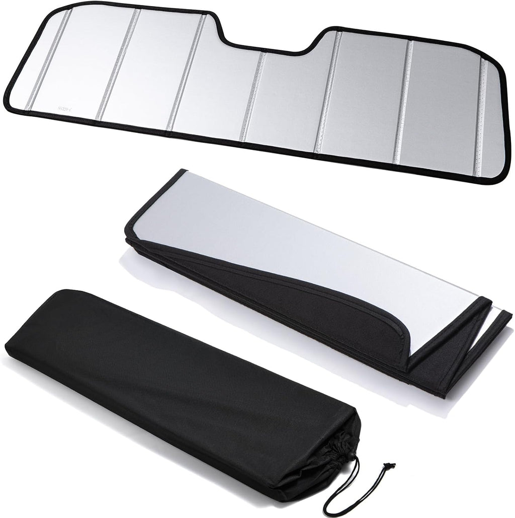 Windshield Sun Shade Compatible with Jeep 2018-2026 Wrangler JL,2020-2026 Gladiator Custom-fit Foldable Sun Visor Window Sunshade with Storage Bag
