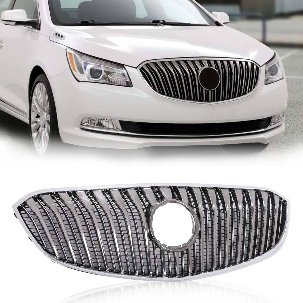 PIT66 Chrome Front Bumper Grille Grill Compatible with Buick Lacrosse 2014 2015 2016 Chrome 90766426 GM1200705
