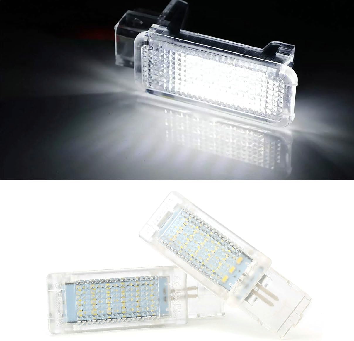 2Pcs LED Footwell Glove Box Interior Light Replacement 7L0947415 1KD947415 for VW Jetta Caddy Passat Tiguan Scirocco Under Door Glove Lamp