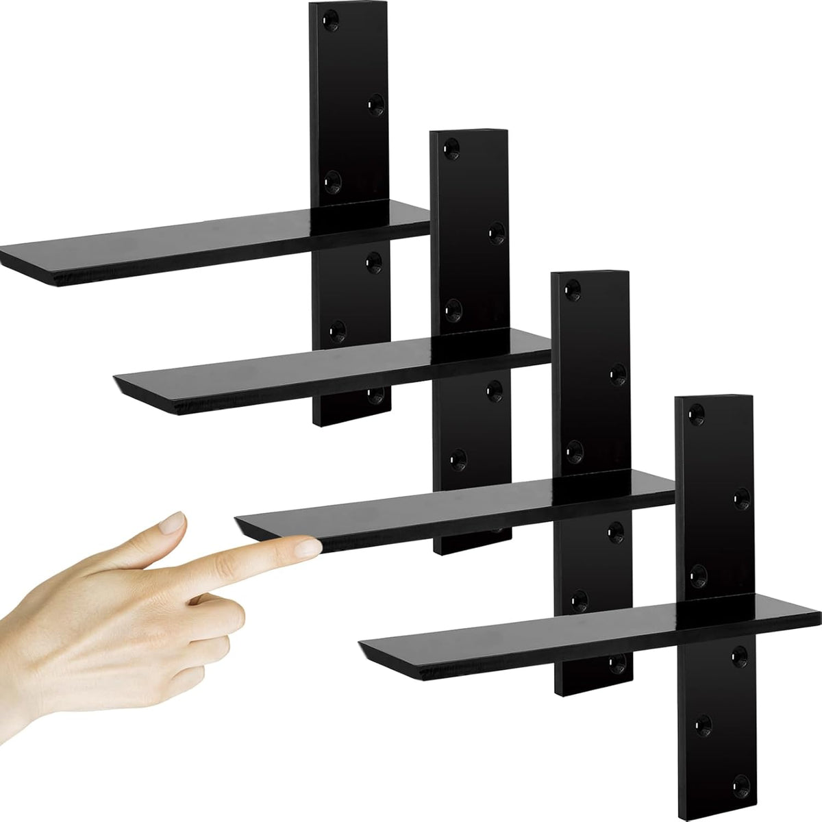 3/8" thick heavy-duty floating shower bench brackets, main product view