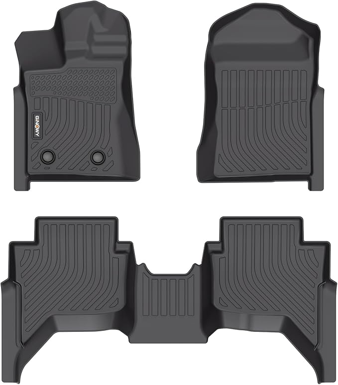 GINOWY-Floor Mats for Ford Ranger Supercrew 2024-2025, TPE All Weather Ranger by GINOWY