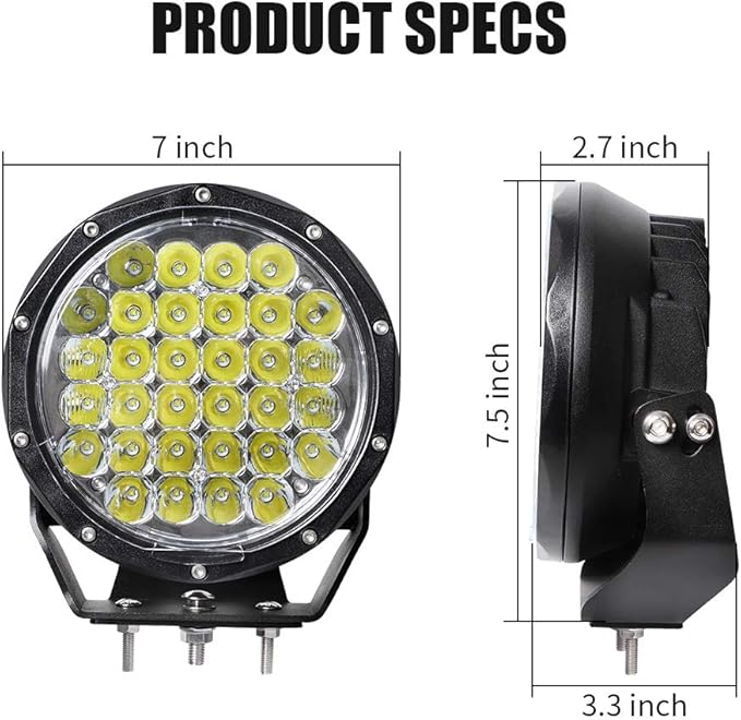 EXZEIT 7 Inch 256W Driving Lights 20480 Lumens Fog Lights Offroad Light Driving - Image 3