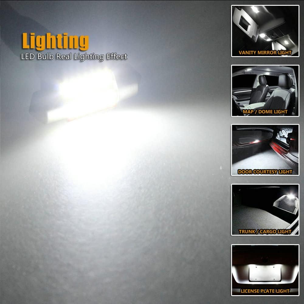31MM Festoon DE3175 3175 LED Bulb for Car Interior Map Dome Light | Trunk Door Courtesy Footwell Light Super Bright 6000K White 10-Pack