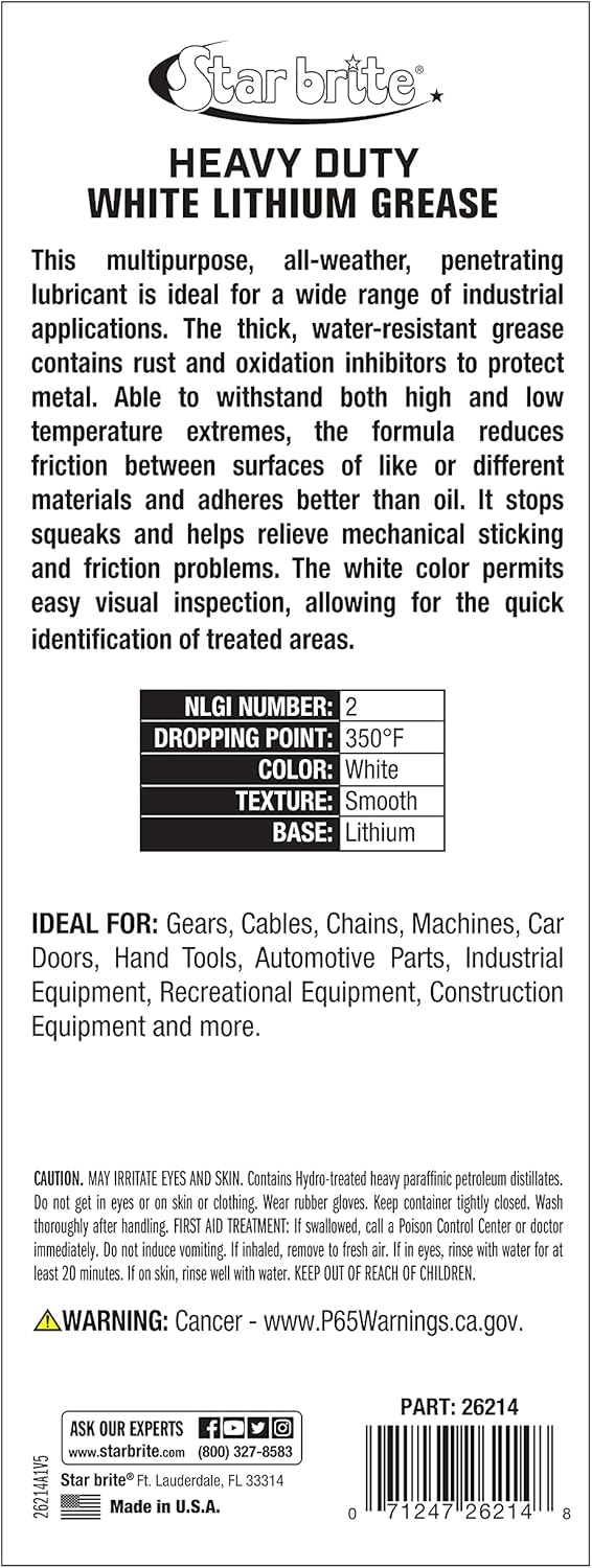 STAR BRITE White Lithium Grease Cartridge & 14 OZ Grease Gun Combo