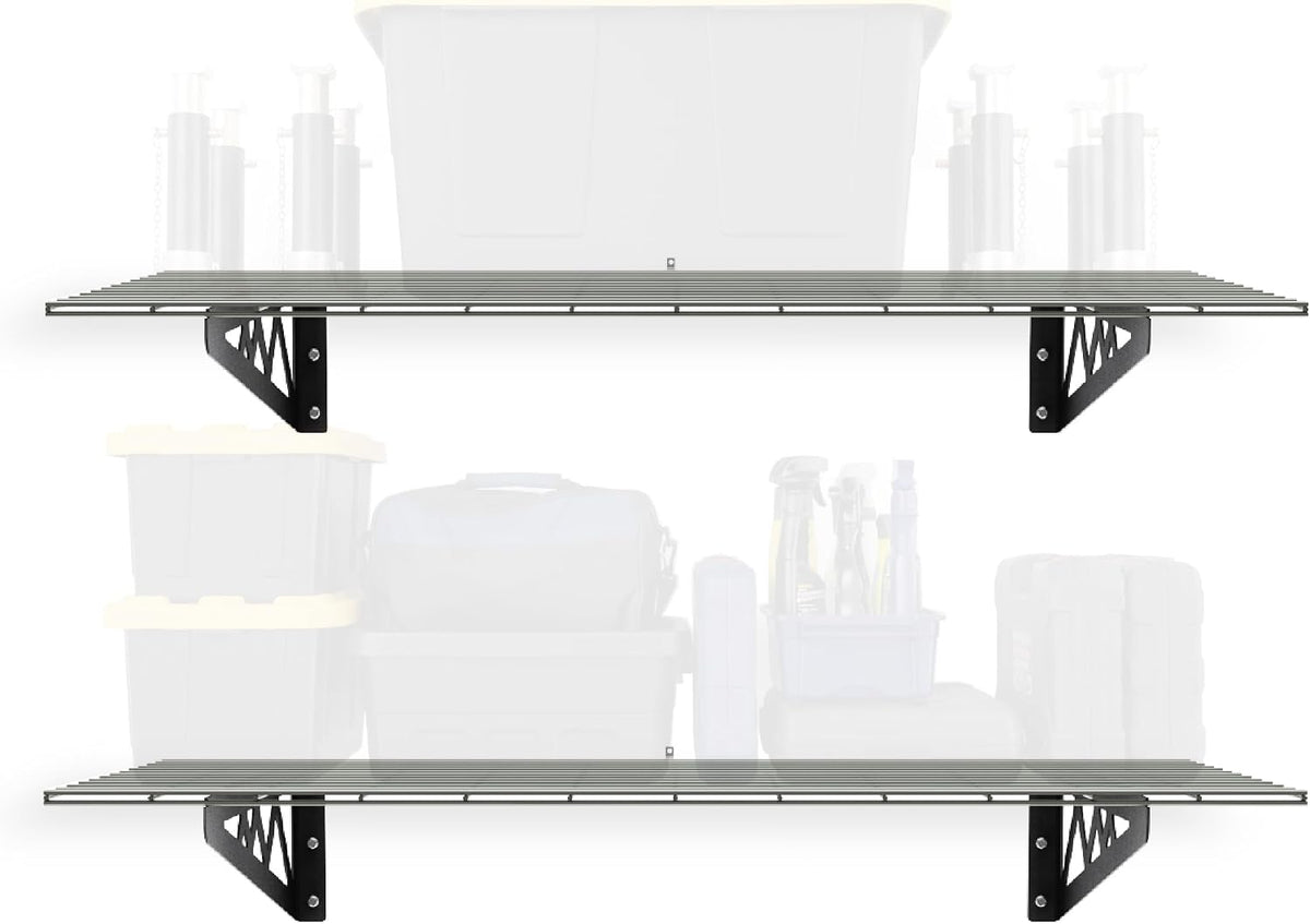 monsterrax 24x48 white garage wall shelf 2-pack, 500lb, main product view