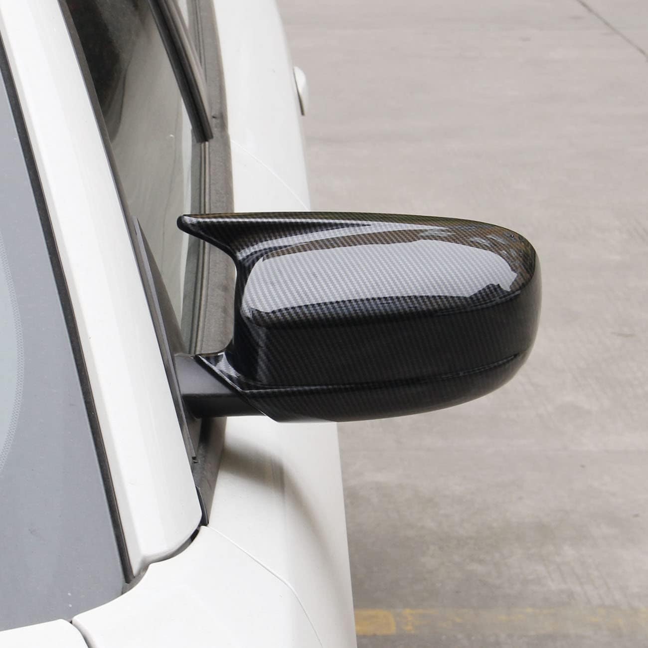 Crosselec Carbon Fiber Side Door Mirror Cover Molding Trim for Dodge Charger 2011-2021 (Carbon Fiber Pattern(Horn Style))
