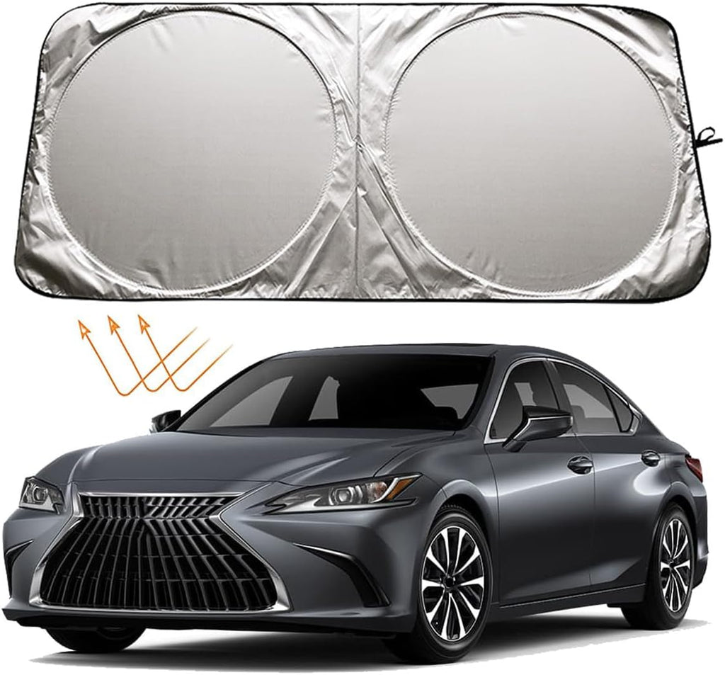 XHRING Windshield Sun Shade for Lexus is IS250 IS350 IS300 IS460 is Couple ES ES350 RC CT LS UX Series Accessories, Car Front Window Sunshade Sun Visor Shield for Lexus Sedans Sun Protection