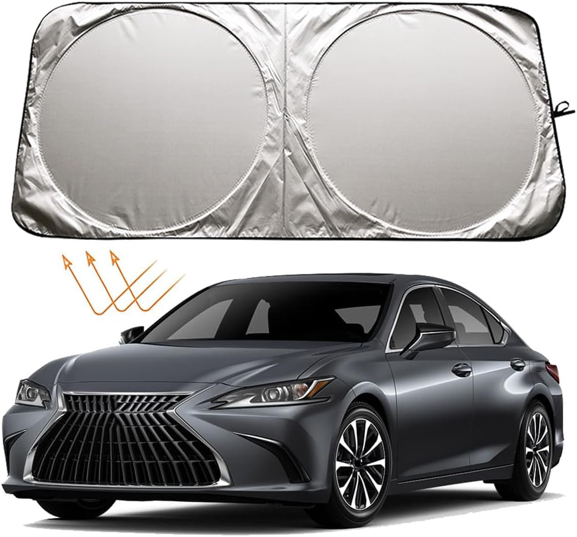 XHRING Windshield Sun Shade for Lexus is IS250 IS350 IS300 IS460 is Couple ES ES350 RC CT LS UX Series Accessories, Car Front Window Sunshade Sun Visor Shield for Lexus Sedans Sun Protection