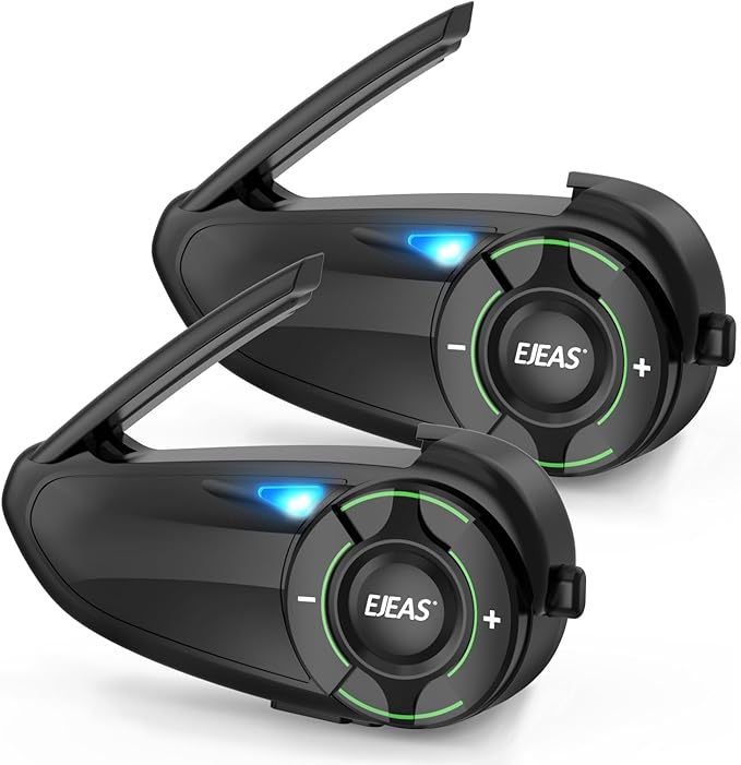 SolaMr Q8 Motorcycle Helmet Bluetooth Intercom Headset, 230hours Standby (2 Pack)