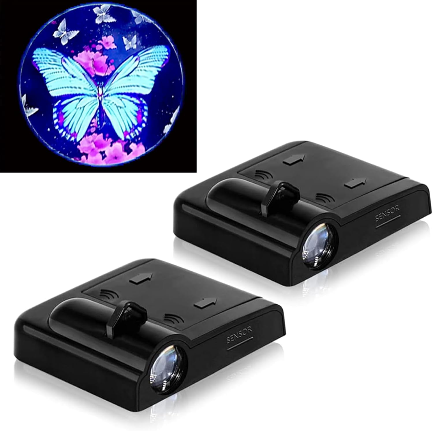 2PCS No Fade Car Door Lights,Butterfly Door Lights Logo Projector LED Shadow Light Welcome Lamp,Car Accessories Butterfly Gifts for Women,Suitable for All Brands Vehicles Motorcycle