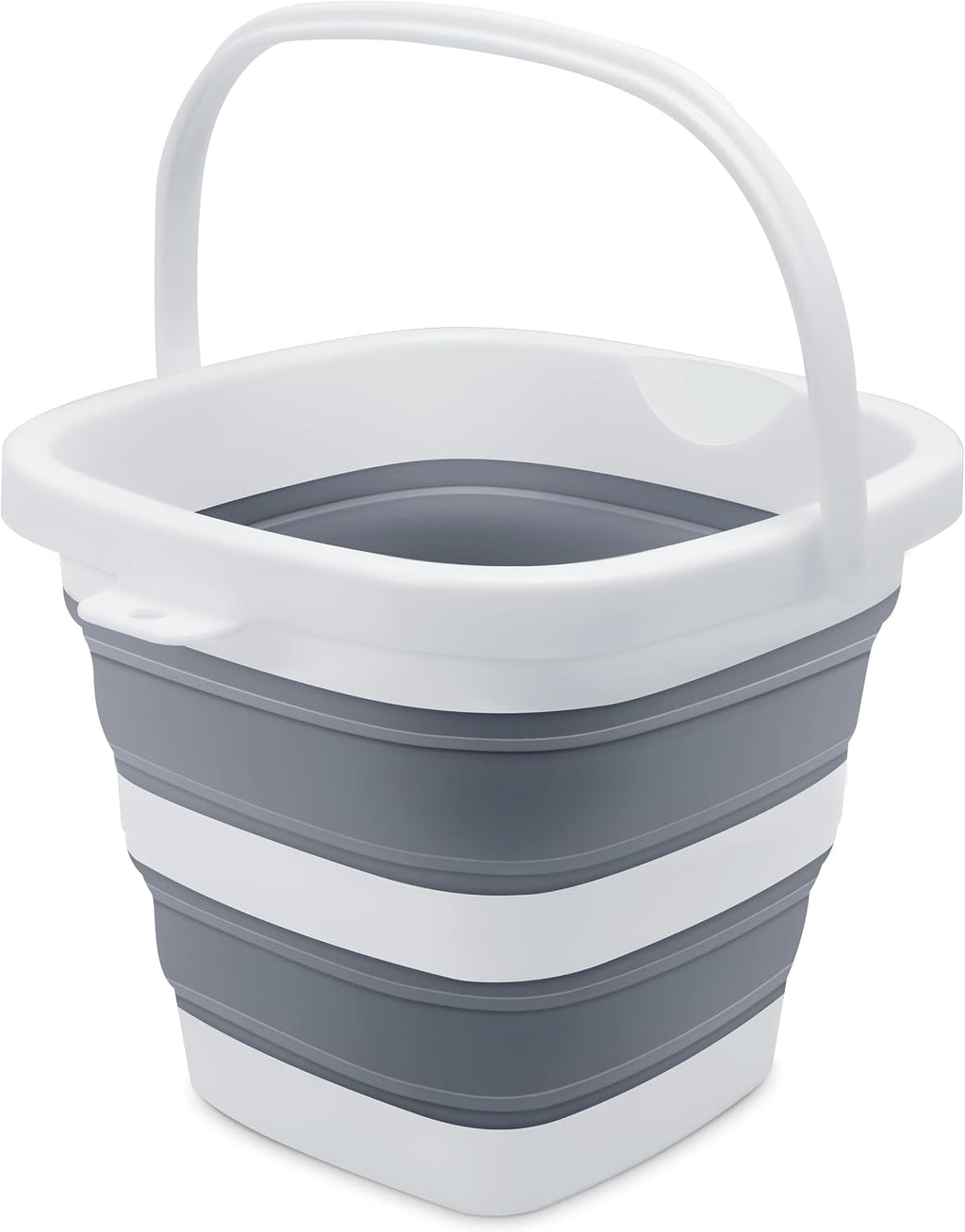 Goderewild Small Collapsible Bucket, 1.4Gal/5L BPA-Free - Foldable Water Pail for Car Washing, Camping, Beach - Portable Lightweight Storage for Outdoor, RV, Travel (Grey)