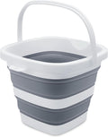 Goderewild Small Collapsible Bucket, 1.4Gal/5L BPA-Free - Foldable Water Pail for Car Washing, Camping, Beach - Portable Lightweight Storage for Outdoor, RV, Travel (Grey)