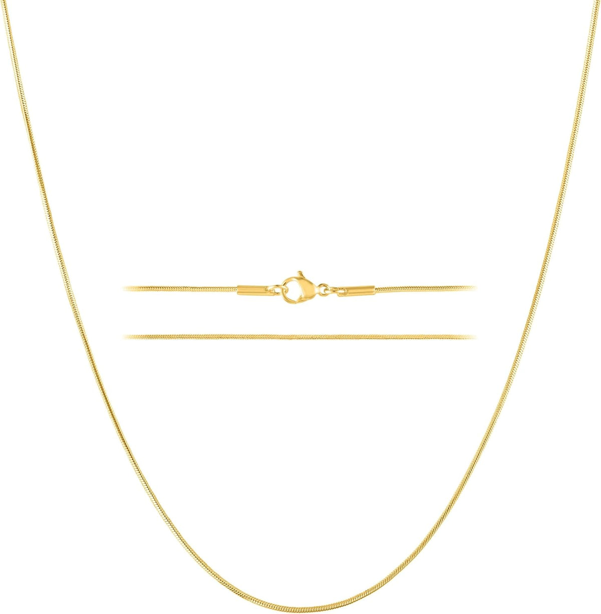 kisper gold snake chain necklace for women 24k, main product view