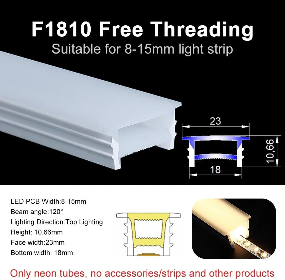 3 Meter Flexible Silicone Cover for WS2812 LED Strip - Soft and Bendable Neon Tube (Milky White/Black)