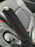 Genuine Leather Handbrake Cover with Stitching Design, Anti-Slip & Universal Fit, Easy Installation Hand Brake Grip Cover for Car Interior Upgrade, Ideal for Commuters & Family Cars