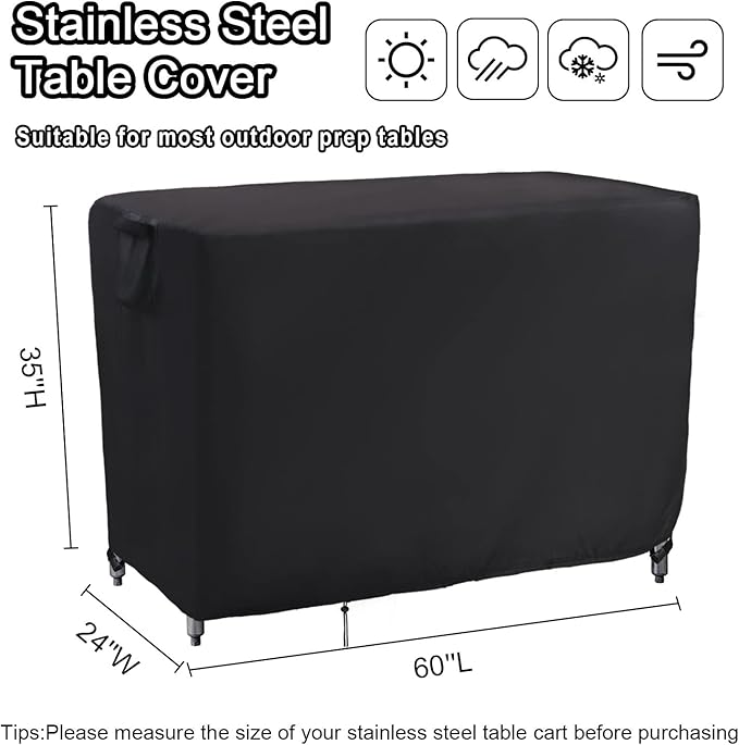 Kingling Outdoor Prep Table Covers, Waterproof Stainless Steel Table Cover - Image 3